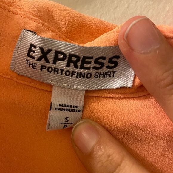 Bright salmon colored express portofino shirt - Picture 3 of 3